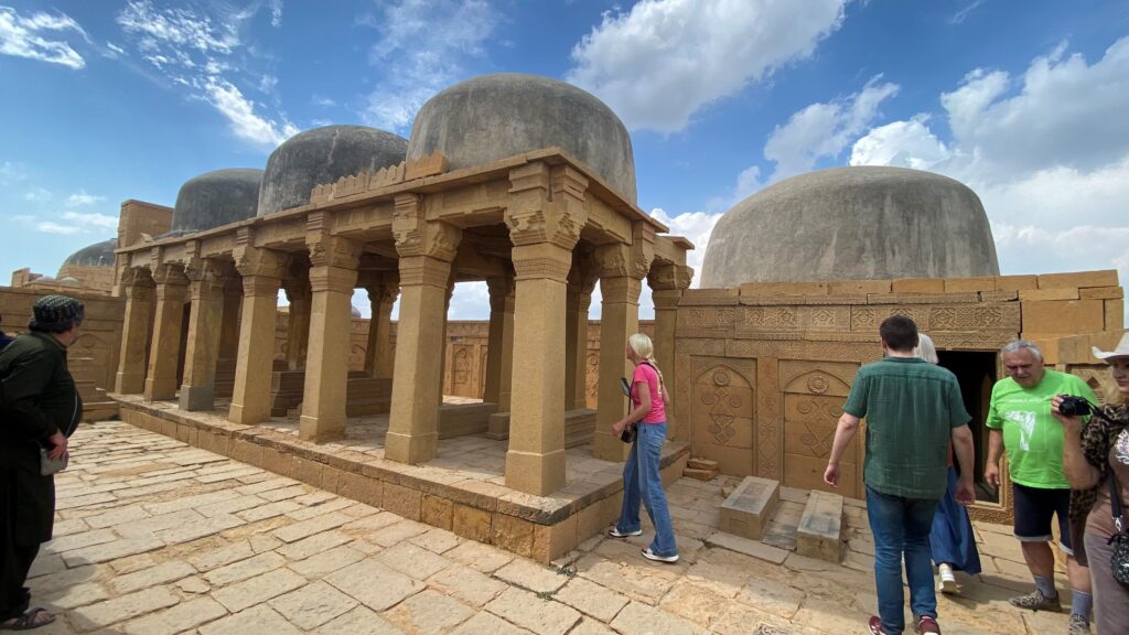 Carved sandstone tombs at Makli