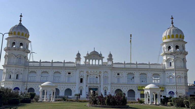 Sikh gurdwara and marble courtyard in Pakistan, photographed by Crossroads Adventure